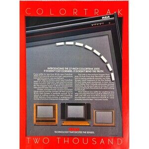 RCA 27-In Colortrak 2000 "Technology that Excites the Senses" Vtg Print Ad 1986